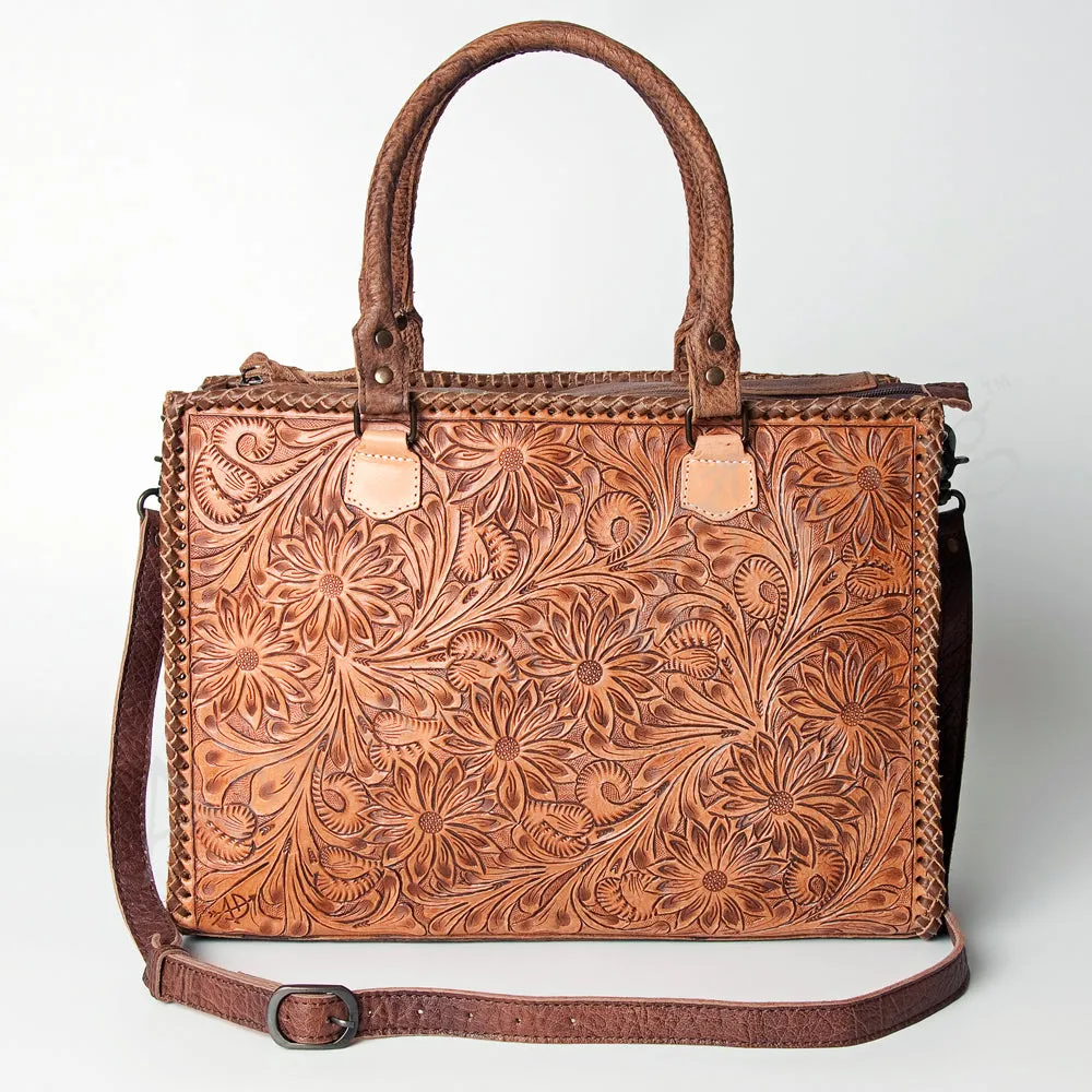 American Darling Briefcase Hand Tooled Genuine Leather Women Bag Western Handbag Purse