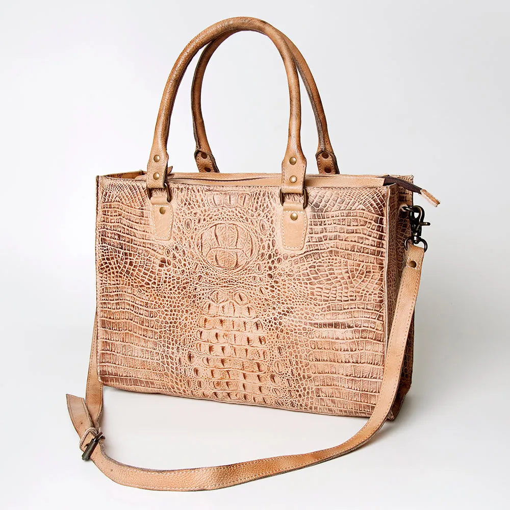 American Darling Briefcase Hand Tooled Genuine Leather Women Bag Western Handbag Purse