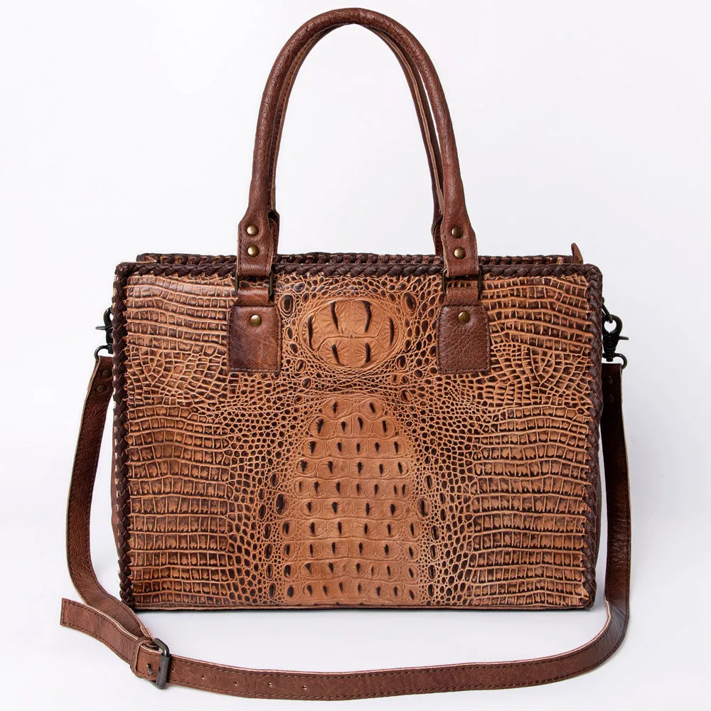 American Darling Briefcase Hand Tooled Genuine Leather Women Bag Western Handbag Purse