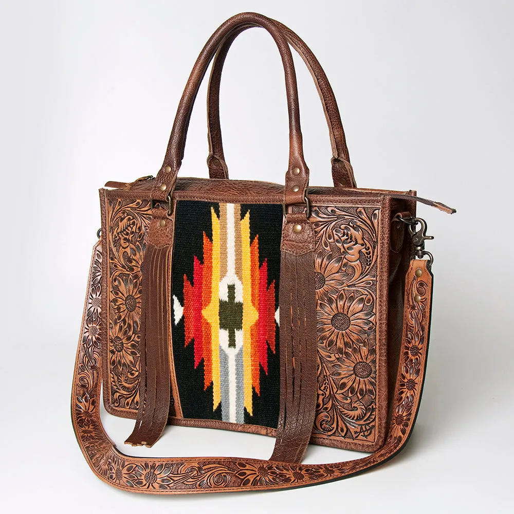 American Darling Briefcase Hand Tooled Saddle Blanket Genuine Leather women bag western handbag purse