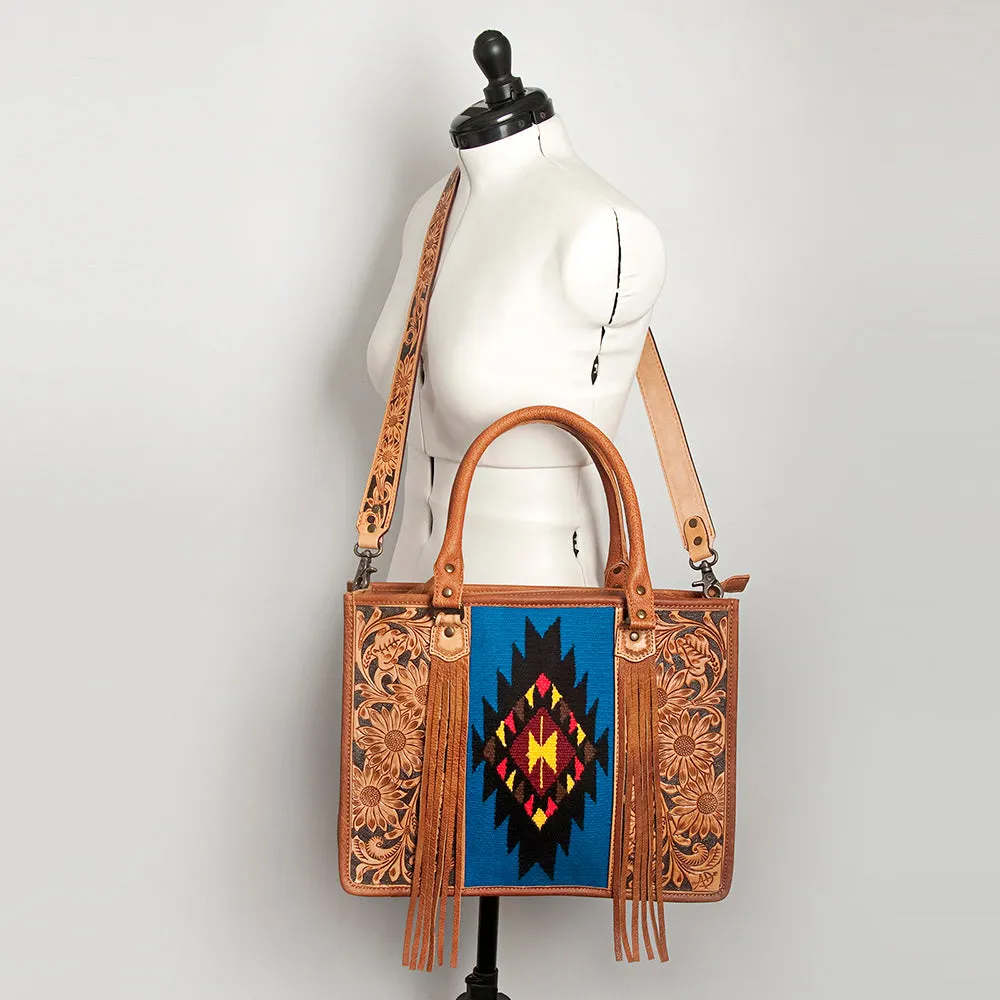 American Darling Briefcase Hand Tooled Saddle Blanket Genuine Leather women bag western handbag purse