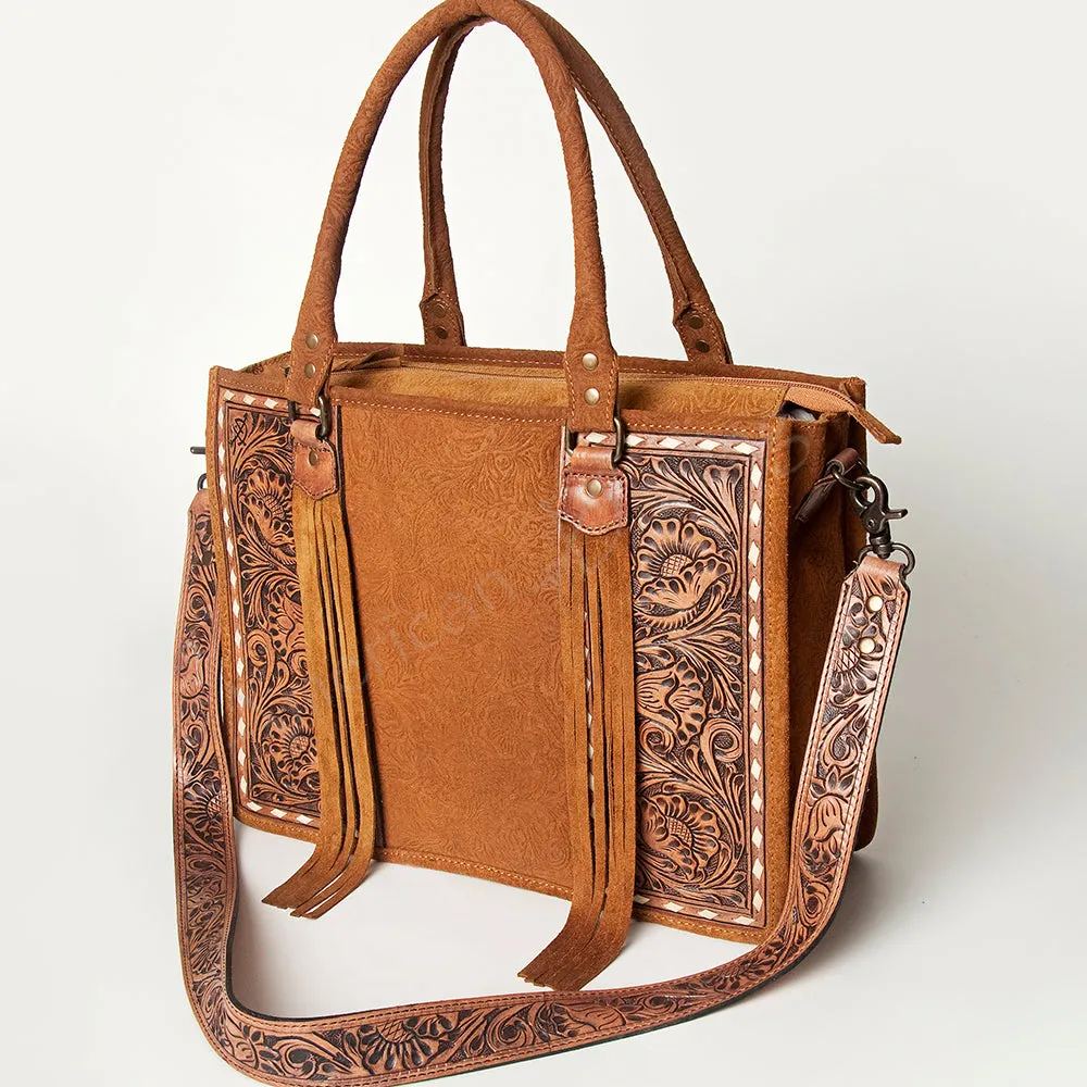 American Darling Briefcase Hand Tooled Saddle Blanket Genuine Leather women bag western handbag purse