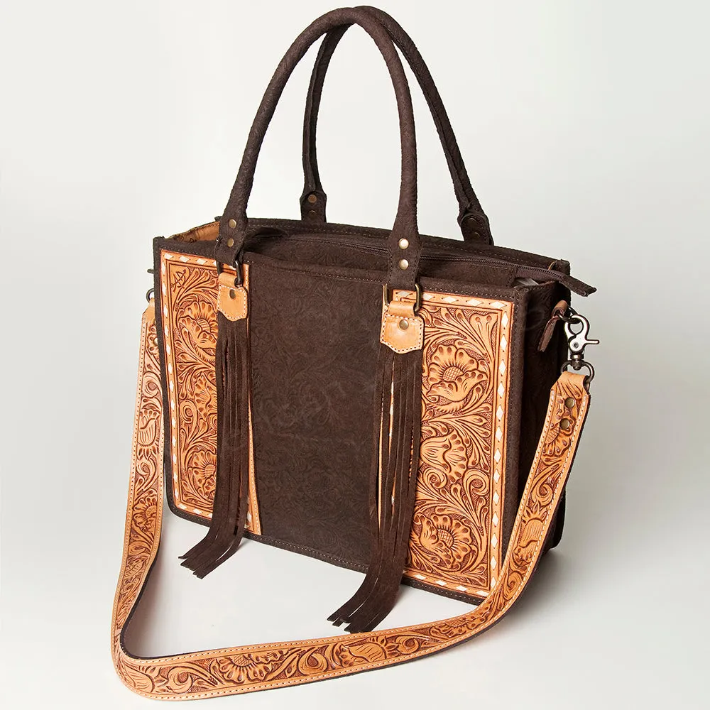 American Darling Briefcase Hand Tooled Saddle Blanket Genuine Leather women bag western handbag purse