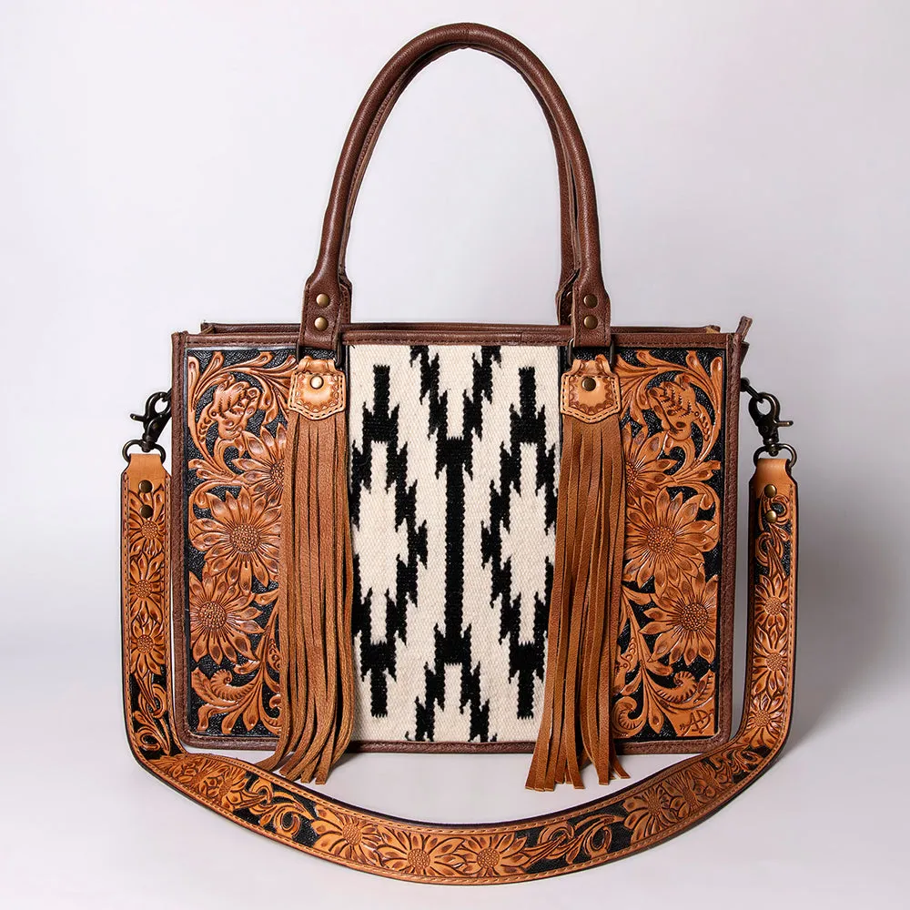 American Darling Briefcase Hand Tooled Saddle Blanket Genuine Leather women bag western handbag purse