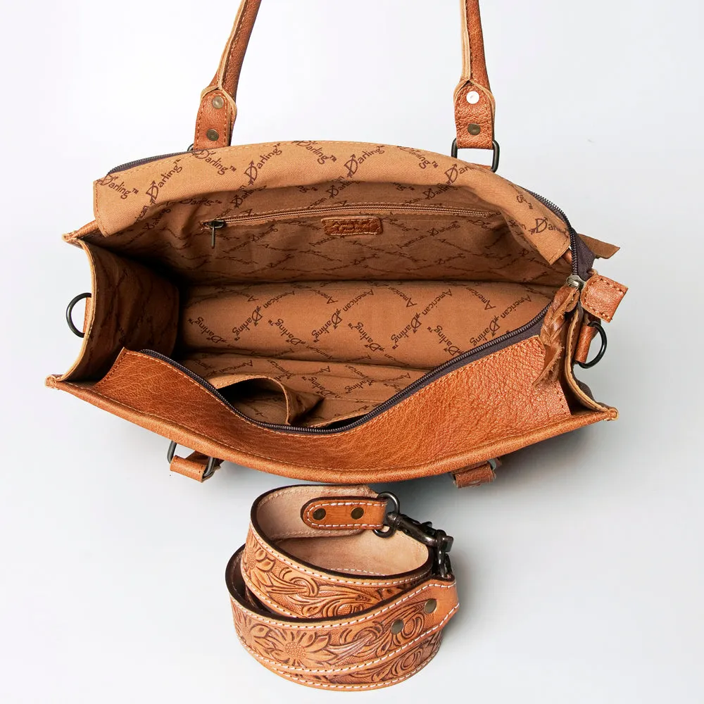 American Darling Briefcase Hand Tooled Saddle Blanket Genuine Leather women bag western handbag purse