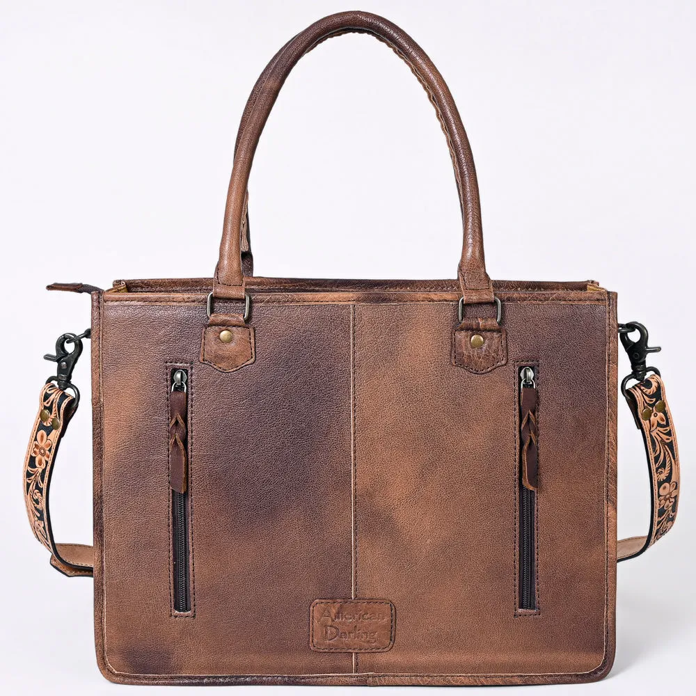 American Darling Briefcase Hand Tooled Saddle Blanket Genuine Leather women bag western handbag purse