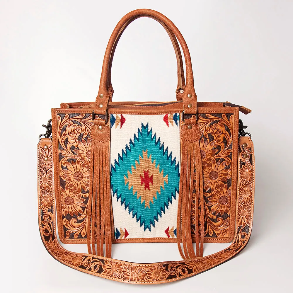 American Darling Briefcase Hand Tooled Saddle Blanket Genuine Leather women bag western handbag purse
