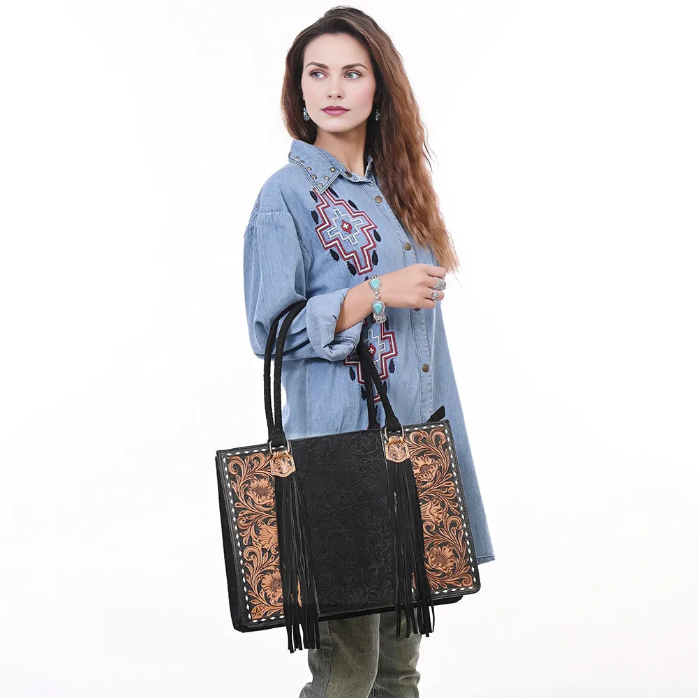 American Darling Briefcase Hand Tooled Saddle Blanket Genuine Leather women bag western handbag purse