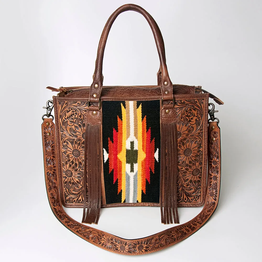 American Darling Briefcase Hand Tooled Saddle Blanket Genuine Leather women bag western handbag purse