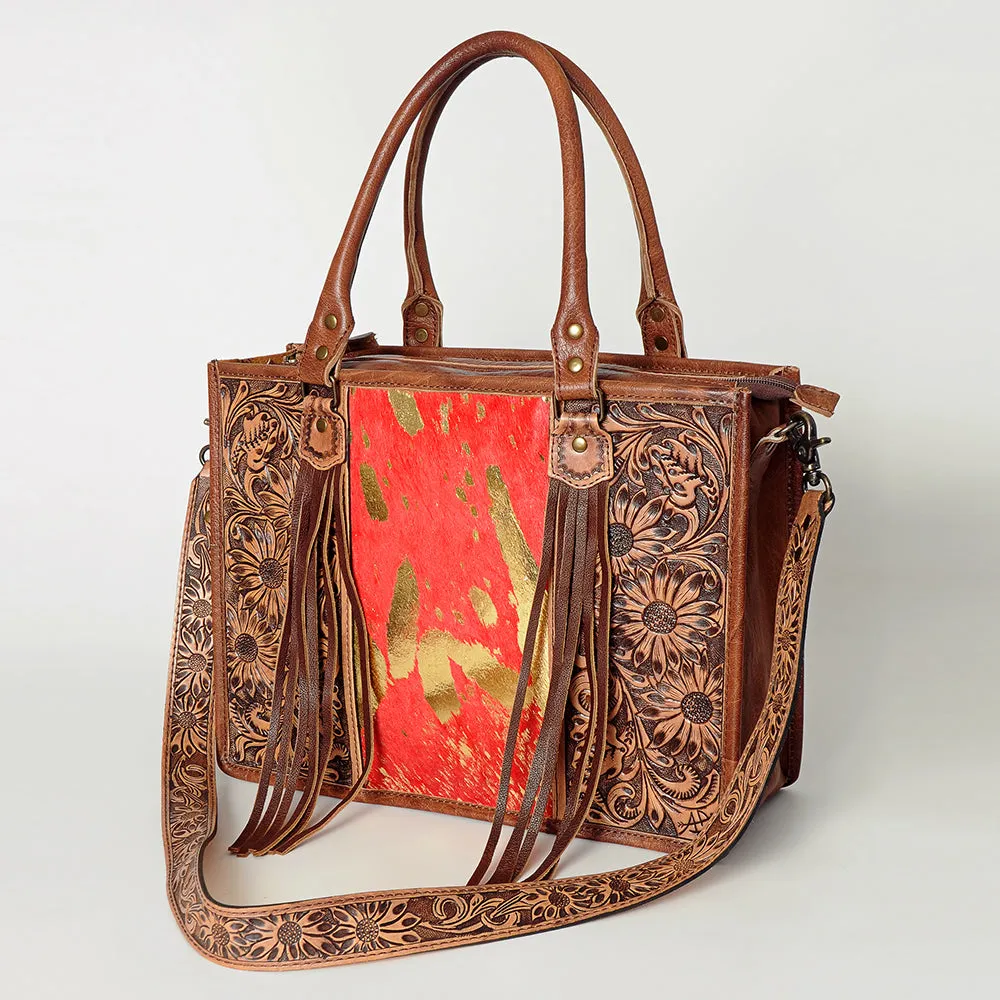 American Darling Briefcase Hand Tooled Saddle Blanket Genuine Leather women bag western handbag purse