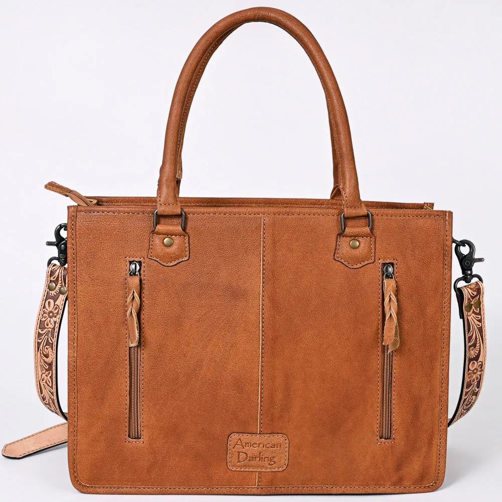American Darling Briefcase Hand Tooled Saddle Blanket Genuine Leather women bag western handbag purse