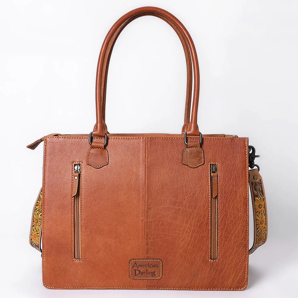 American Darling Briefcase Hand Tooled Saddle Blanket Genuine Leather women bag western handbag purse
