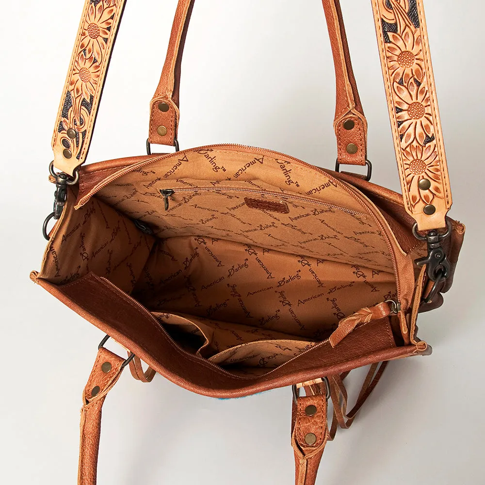 American Darling Briefcase Hand Tooled Saddle Blanket Genuine Leather women bag western handbag purse