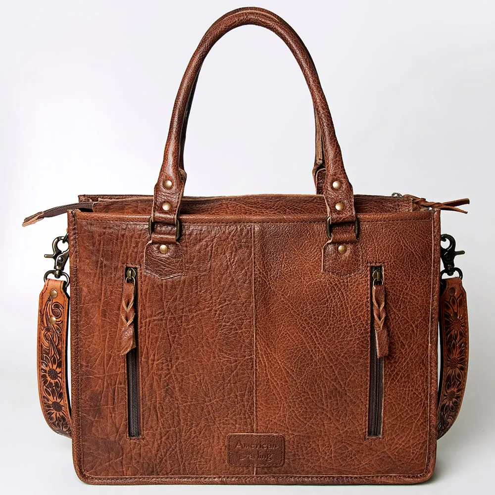 American Darling Briefcase Hand Tooled Saddle Blanket Genuine Leather women bag western handbag purse