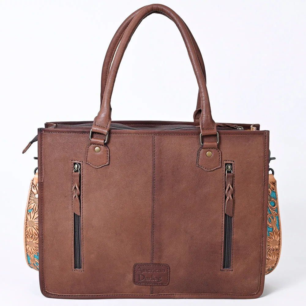 American Darling Briefcase Hand Tooled Saddle Blanket Genuine Leather women bag western handbag purse