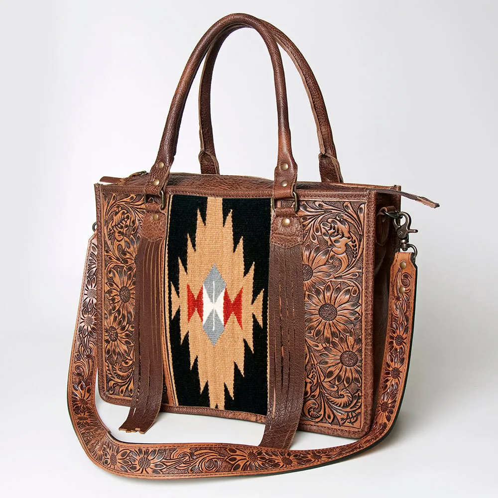 American Darling Briefcase Hand Tooled Saddle Blanket Genuine Leather women bag western handbag purse