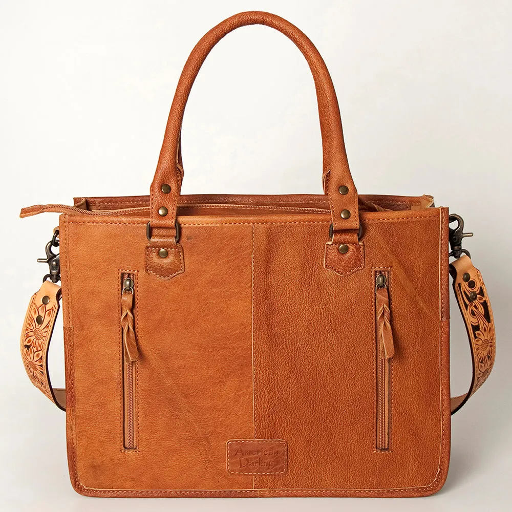 American Darling Briefcase Hand Tooled Saddle Blanket Genuine Leather women bag western handbag purse