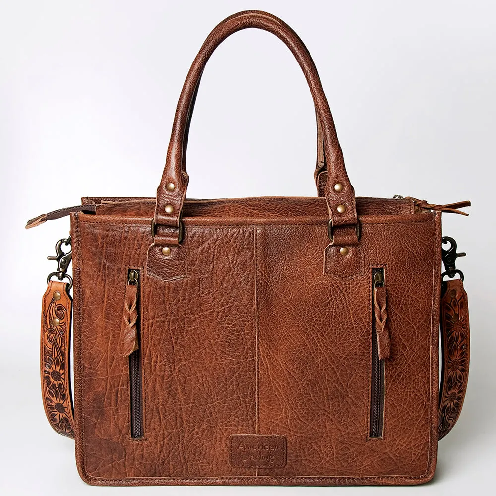 American Darling Briefcase Hand Tooled Saddle Blanket Genuine Leather women bag western handbag purse