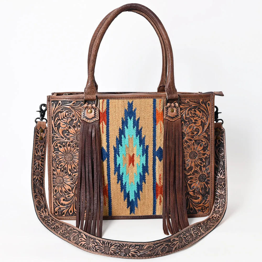 American Darling Briefcase Hand Tooled Saddle Blanket Genuine Leather women bag western handbag purse