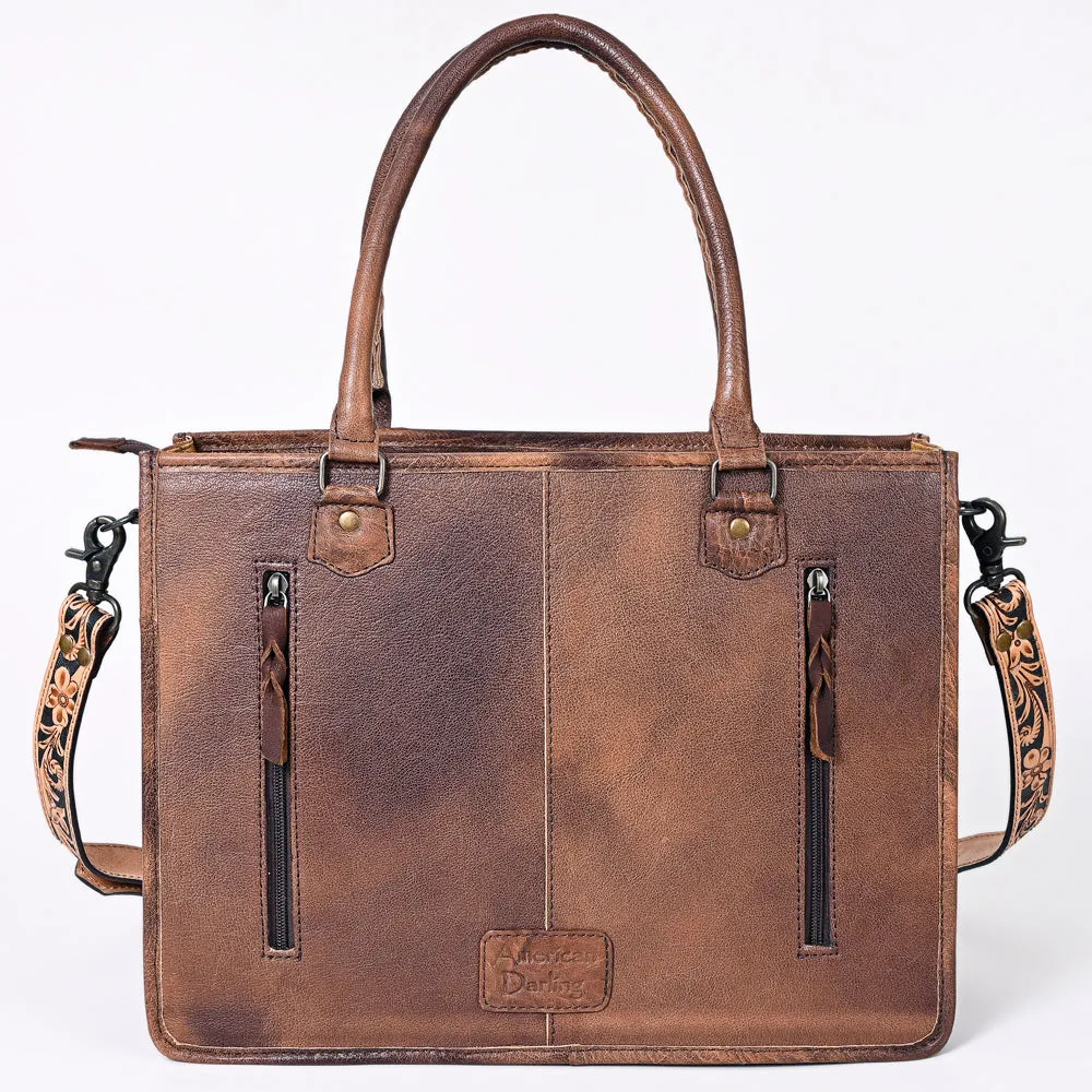 American Darling Briefcase Hand Tooled Saddle Blanket Genuine Leather women bag western handbag purse
