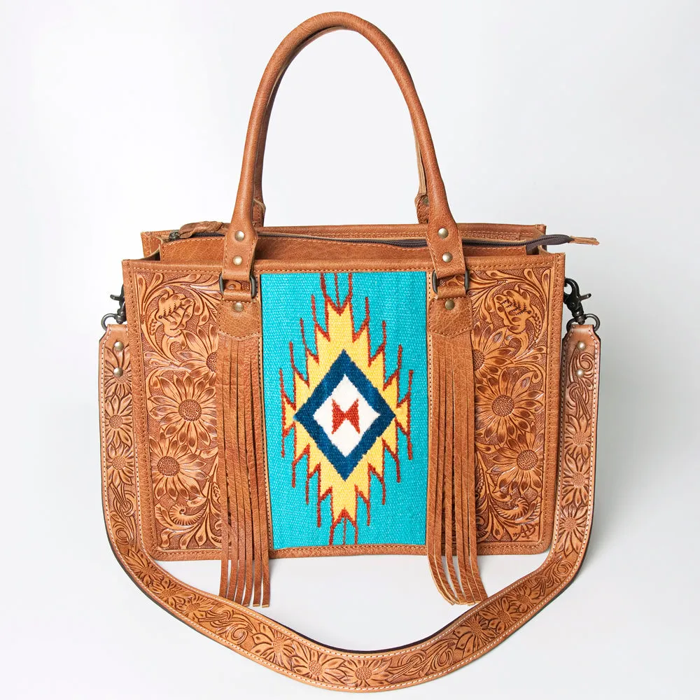 American Darling Briefcase Hand Tooled Saddle Blanket Genuine Leather women bag western handbag purse