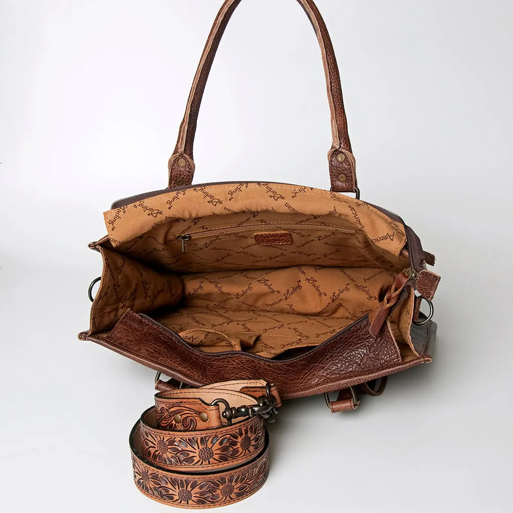 American Darling Briefcase Hand Tooled Saddle Blanket Genuine Leather women bag western handbag purse