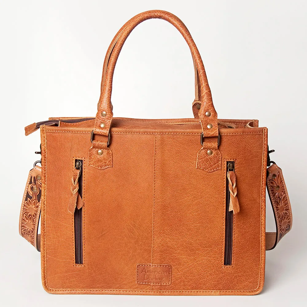 American Darling Briefcase Hand Tooled Saddle Blanket Genuine Leather women bag western handbag purse