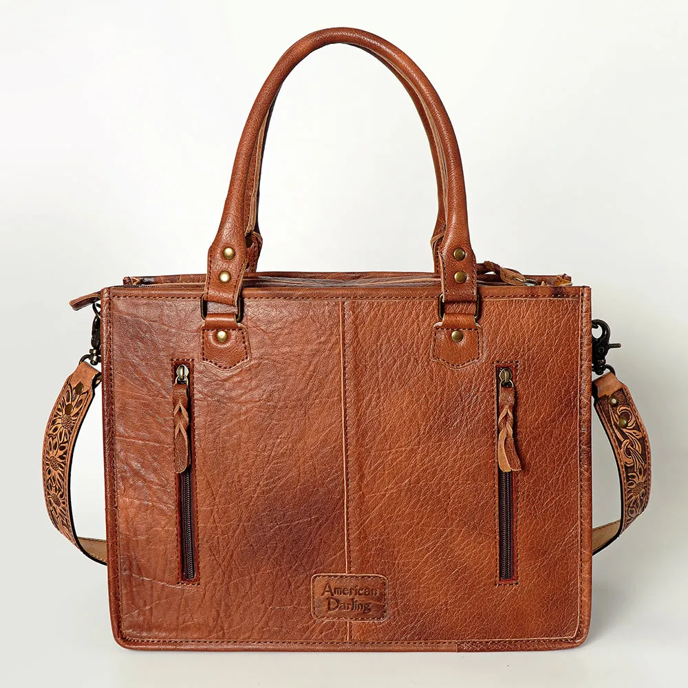 American Darling Briefcase Hand Tooled Saddle Blanket Genuine Leather women bag western handbag purse