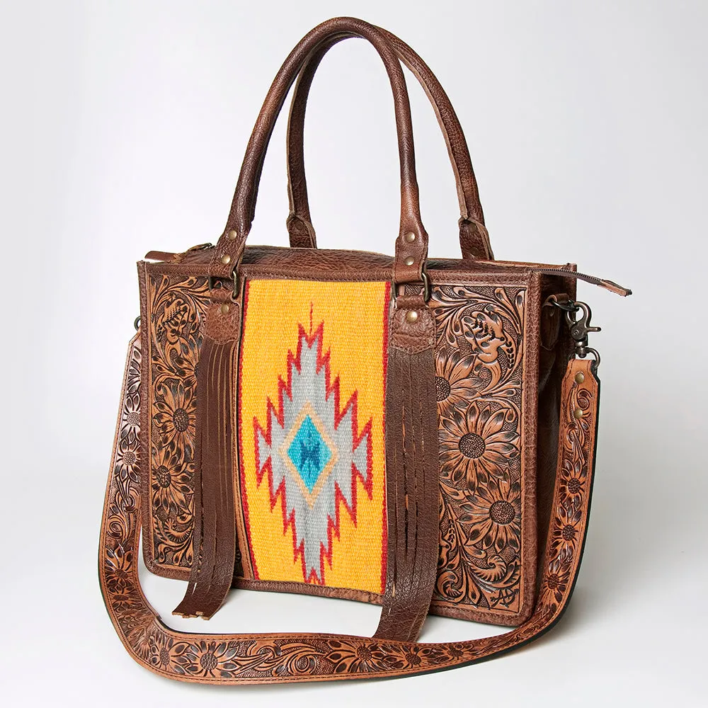 American Darling Briefcase Hand Tooled Saddle Blanket Genuine Leather women bag western handbag purse