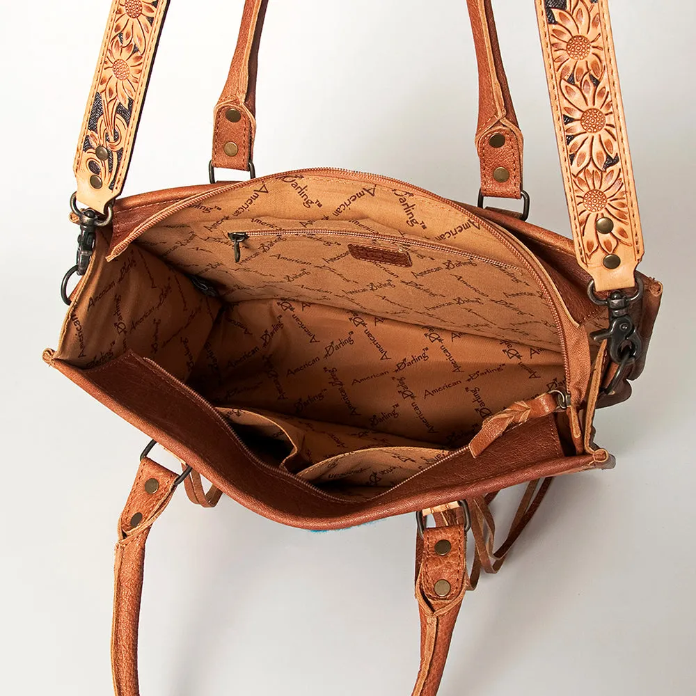 American Darling Briefcase Hand Tooled Saddle Blanket Genuine Leather women bag western handbag purse