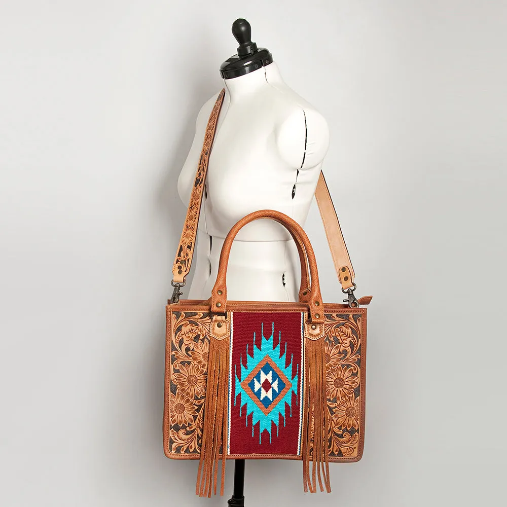 American Darling Briefcase Hand Tooled Saddle Blanket Genuine Leather women bag western handbag purse