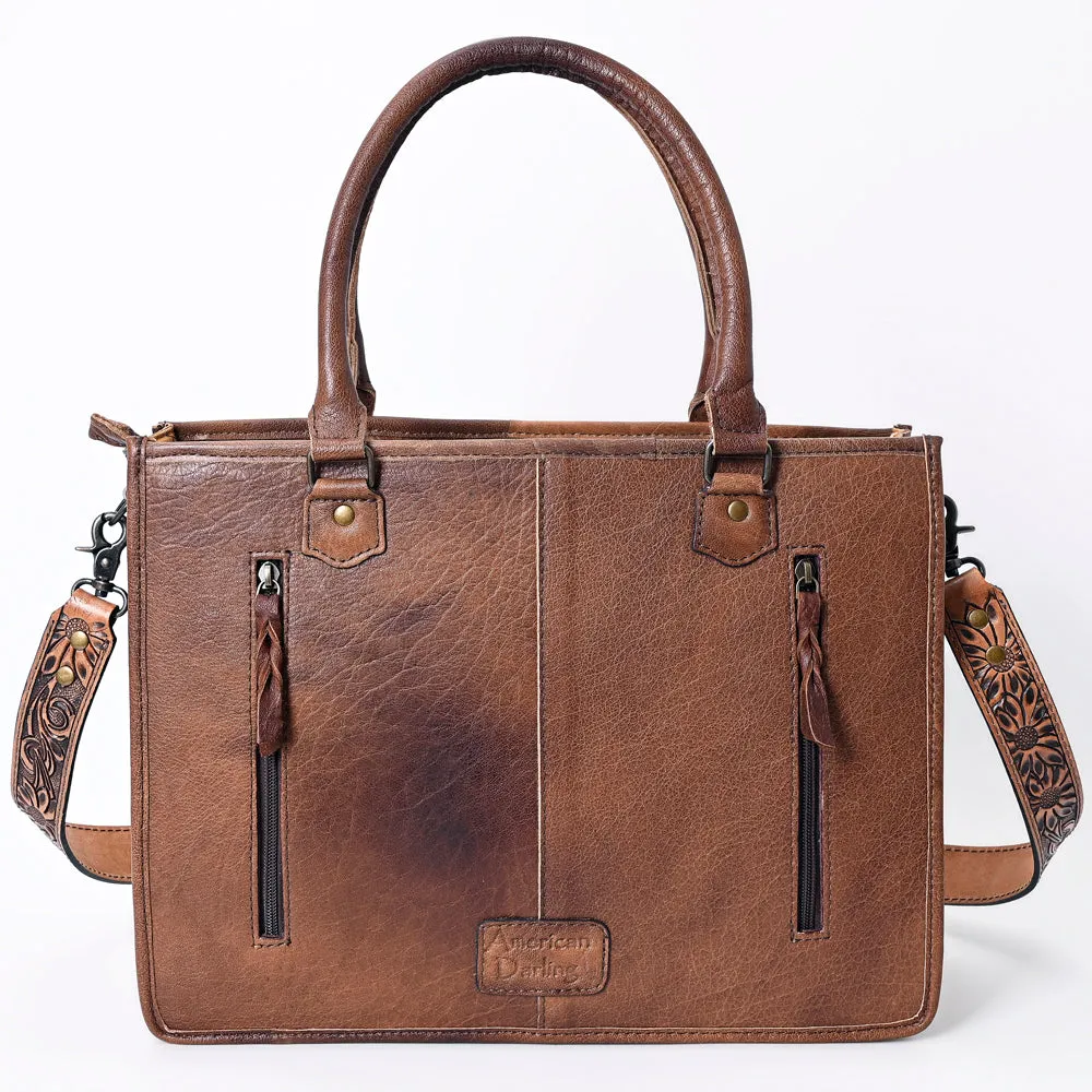 American Darling Briefcase Hand Tooled Saddle Blanket Genuine Leather women bag western handbag purse