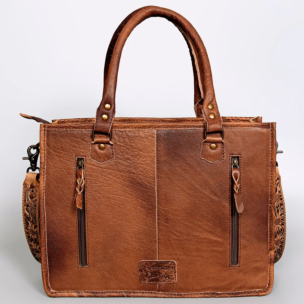 American Darling Briefcase Hand Tooled Saddle Blanket Genuine Leather women bag western handbag purse