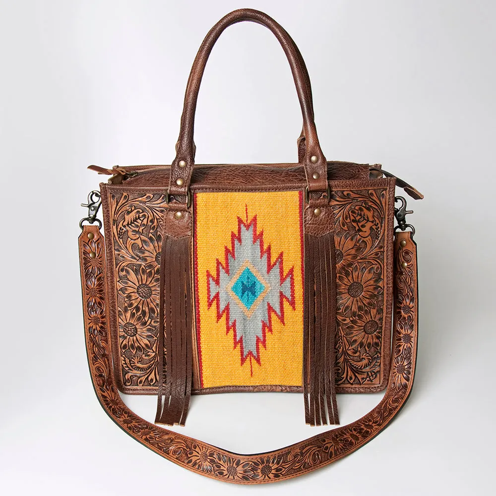 American Darling Briefcase Hand Tooled Saddle Blanket Genuine Leather women bag western handbag purse