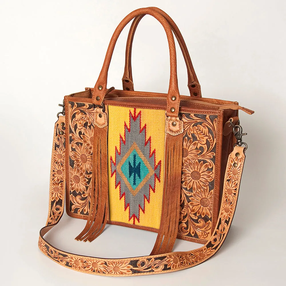 American Darling Briefcase Hand Tooled Saddle Blanket Genuine Leather women bag western handbag purse