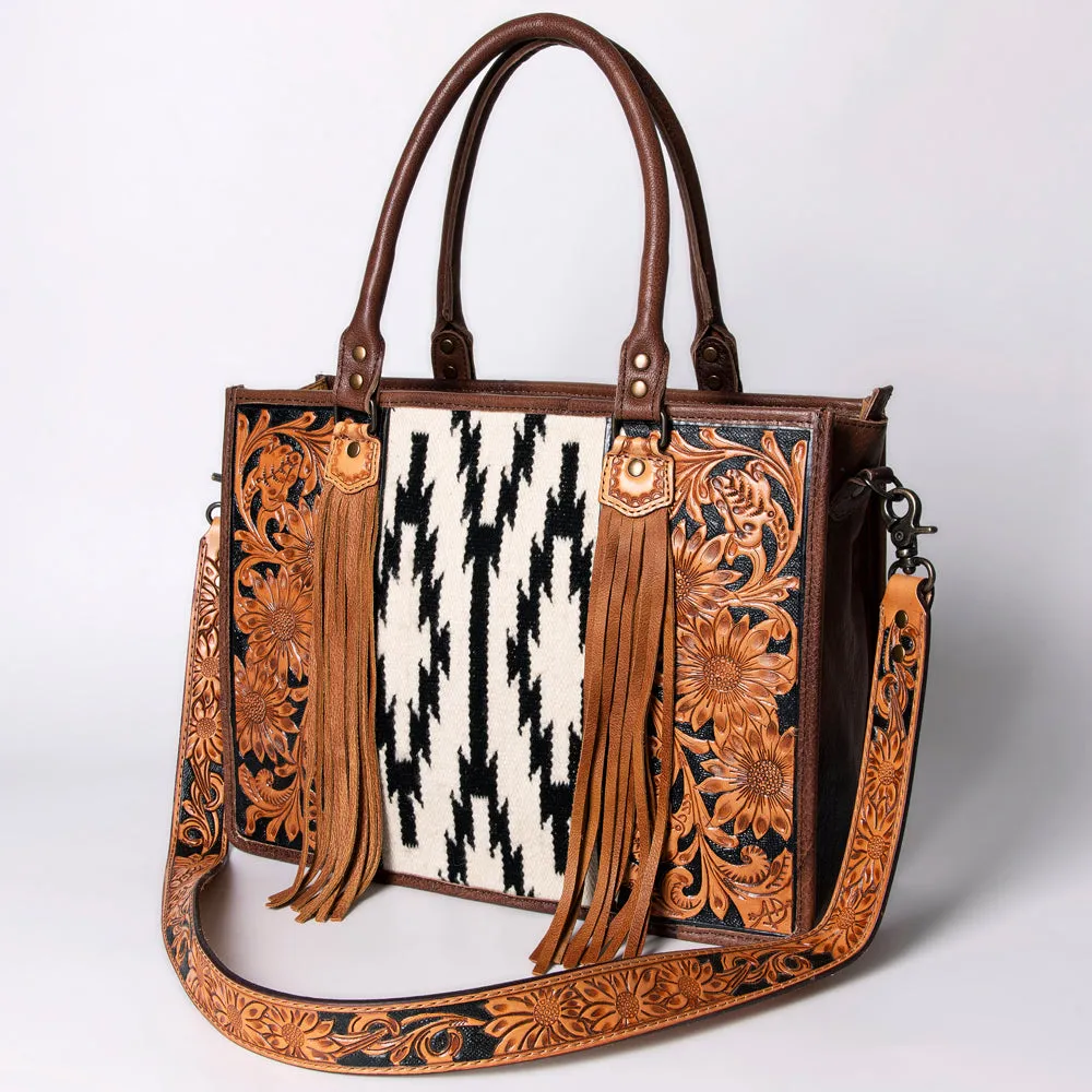 American Darling Briefcase Hand Tooled Saddle Blanket Genuine Leather women bag western handbag purse
