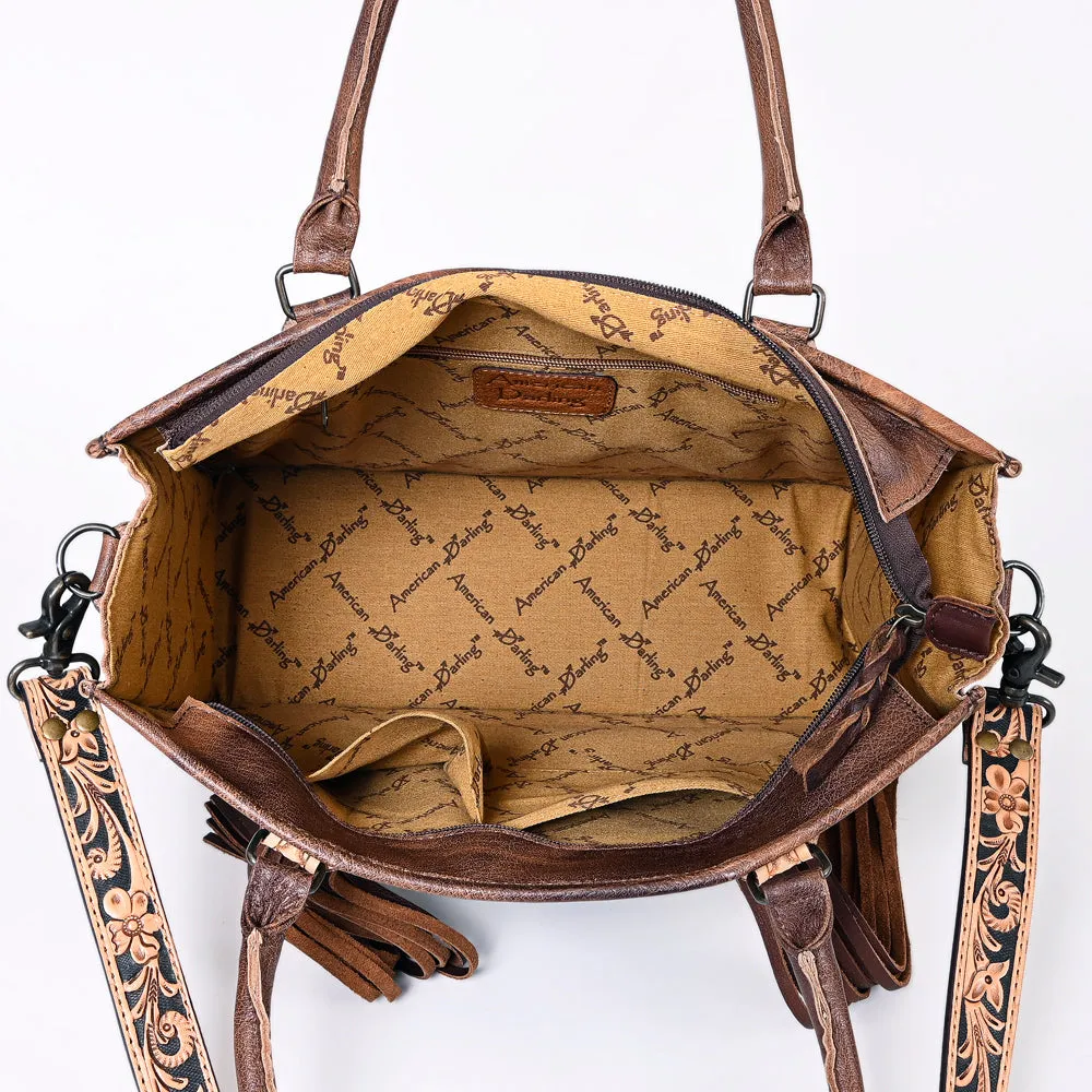 American Darling Briefcase Hand Tooled Saddle Blanket Genuine Leather women bag western handbag purse