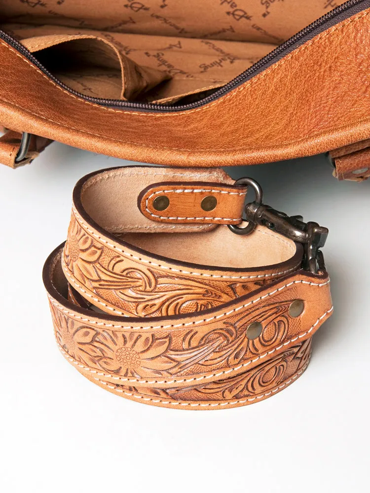 American Darling Briefcase Hand Tooled Saddle Blanket Genuine Leather women bag western handbag purse