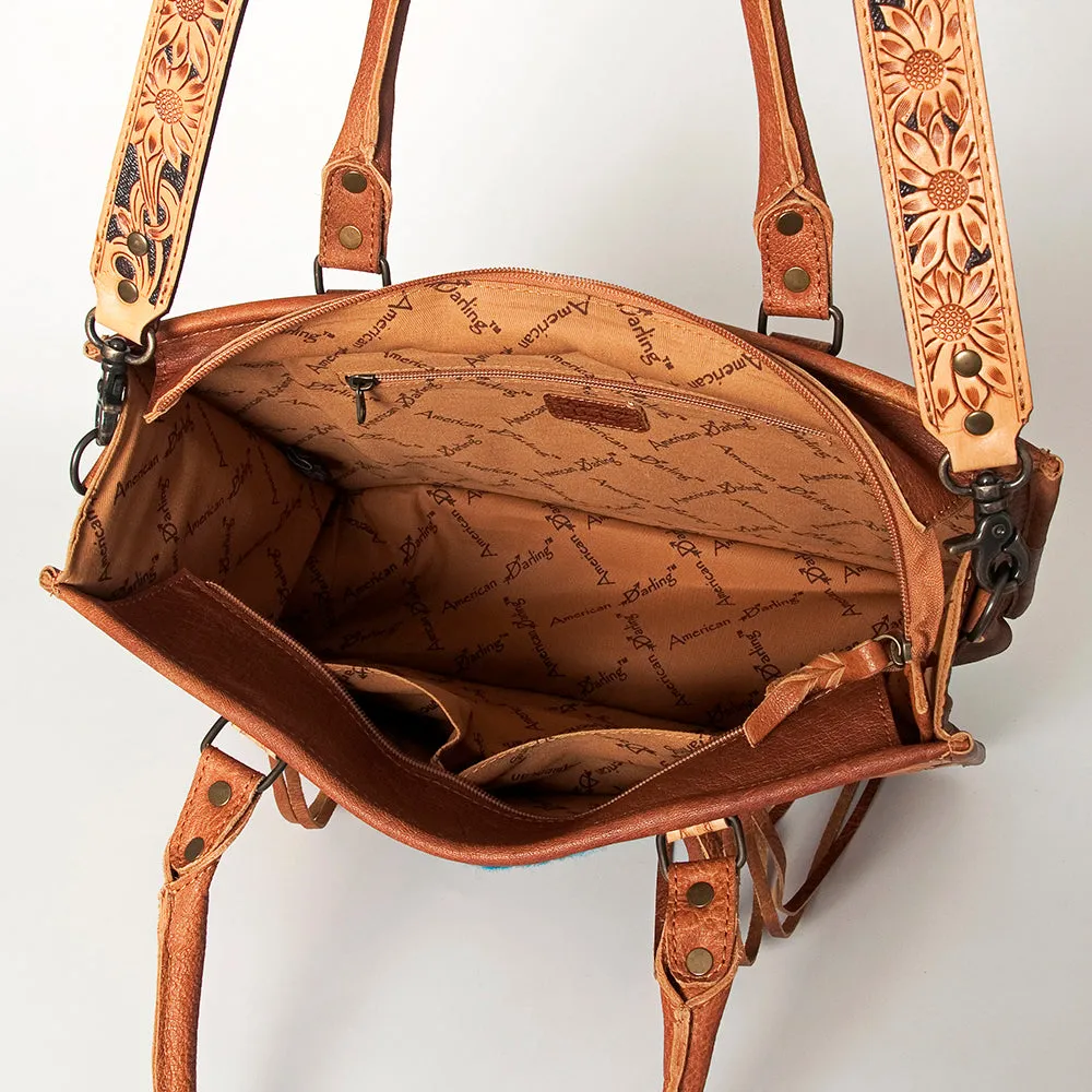 American Darling Briefcase Hand Tooled Saddle Blanket Genuine Leather women bag western handbag purse