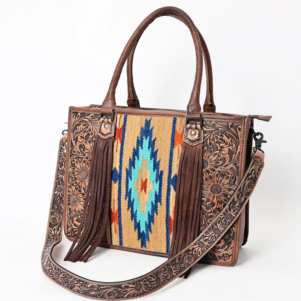 American Darling Briefcase Hand Tooled Saddle Blanket Genuine Leather women bag western handbag purse