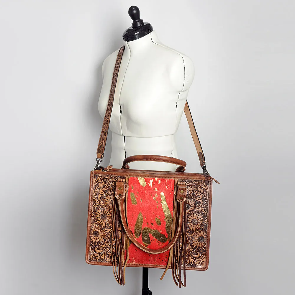 American Darling Briefcase Hand Tooled Saddle Blanket Genuine Leather women bag western handbag purse