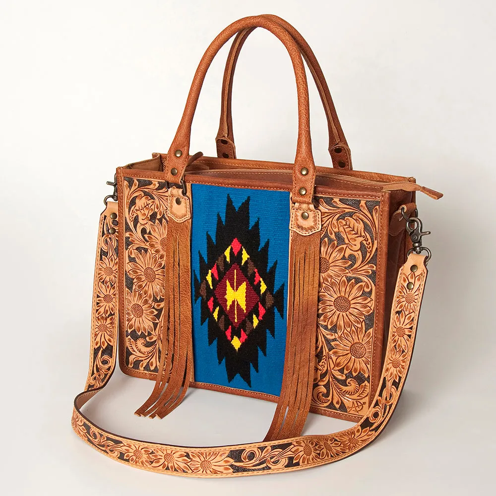 American Darling Briefcase Hand Tooled Saddle Blanket Genuine Leather women bag western handbag purse