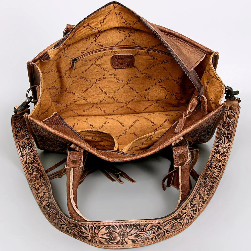 American Darling Briefcase Hand Tooled Saddle Blanket Genuine Leather women bag western handbag purse