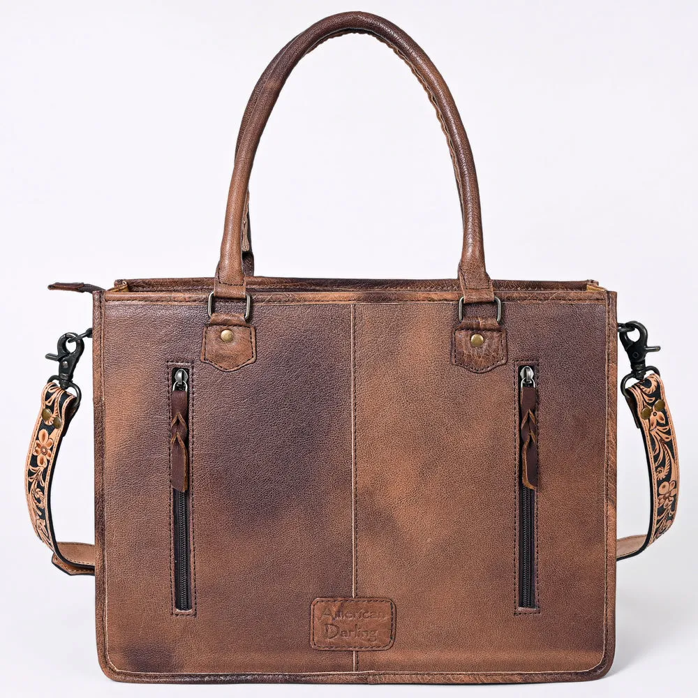 American Darling Briefcase Hand Tooled Saddle Blanket Genuine Leather women bag western handbag purse