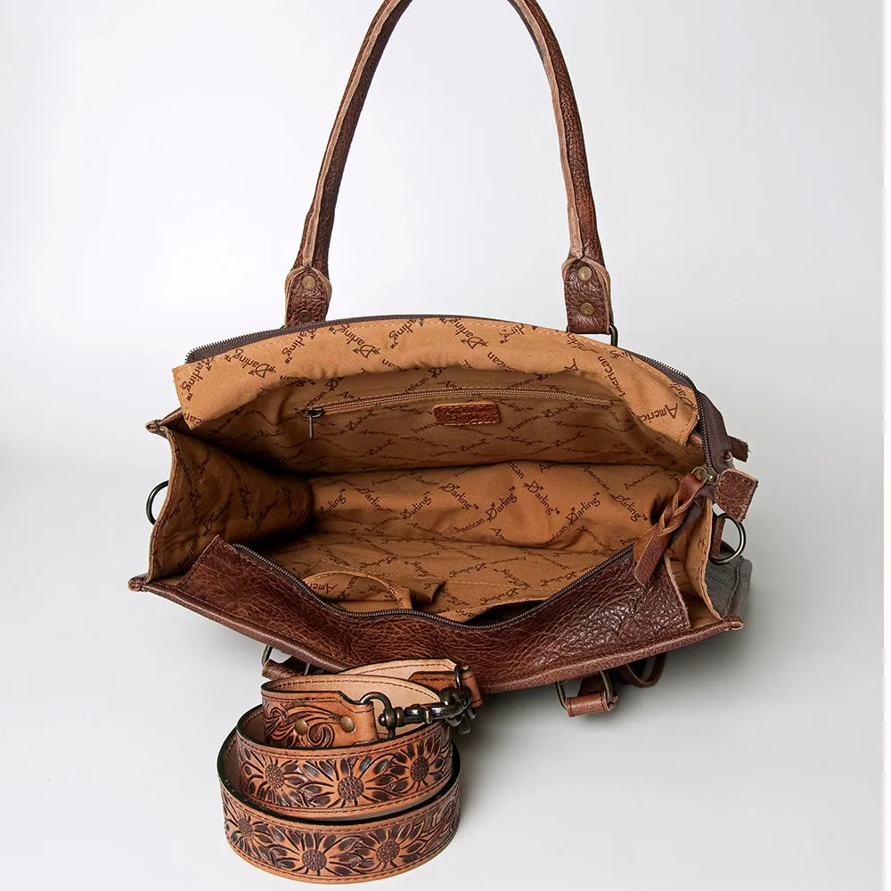 American Darling Briefcase Hand Tooled Saddle Blanket Genuine Leather women bag western handbag purse