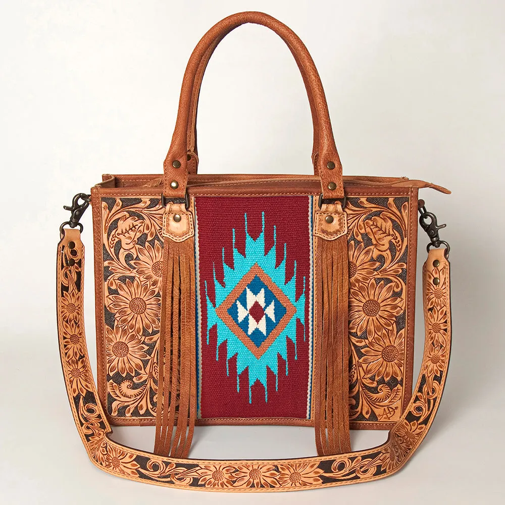 American Darling Briefcase Hand Tooled Saddle Blanket Genuine Leather women bag western handbag purse