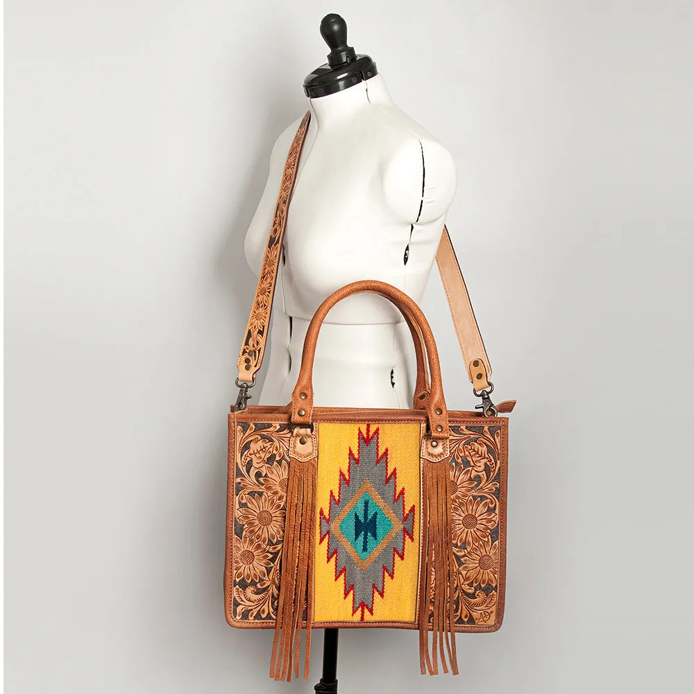 American Darling Briefcase Hand Tooled Saddle Blanket Genuine Leather women bag western handbag purse