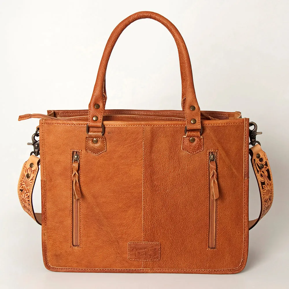 American Darling Briefcase Hand Tooled Saddle Blanket Genuine Leather women bag western handbag purse