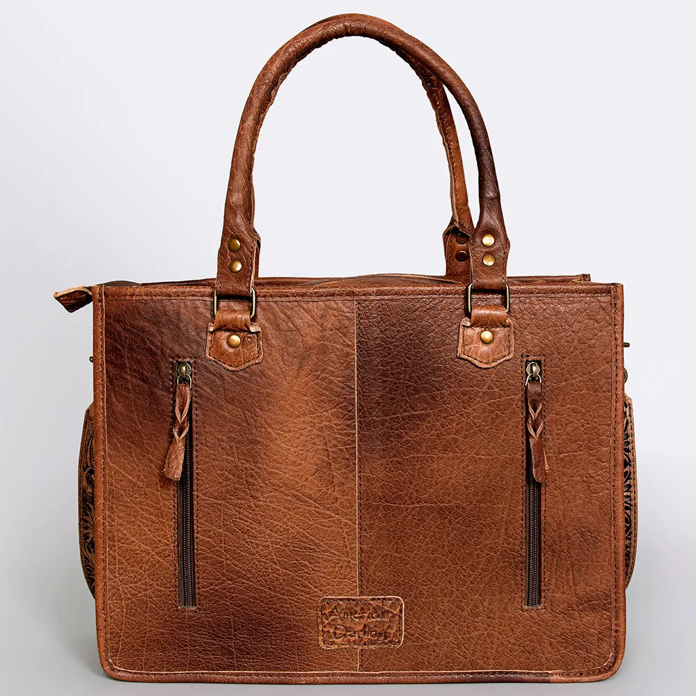 American Darling Briefcase Hand Tooled Saddle Blanket Genuine Leather women bag western handbag purse