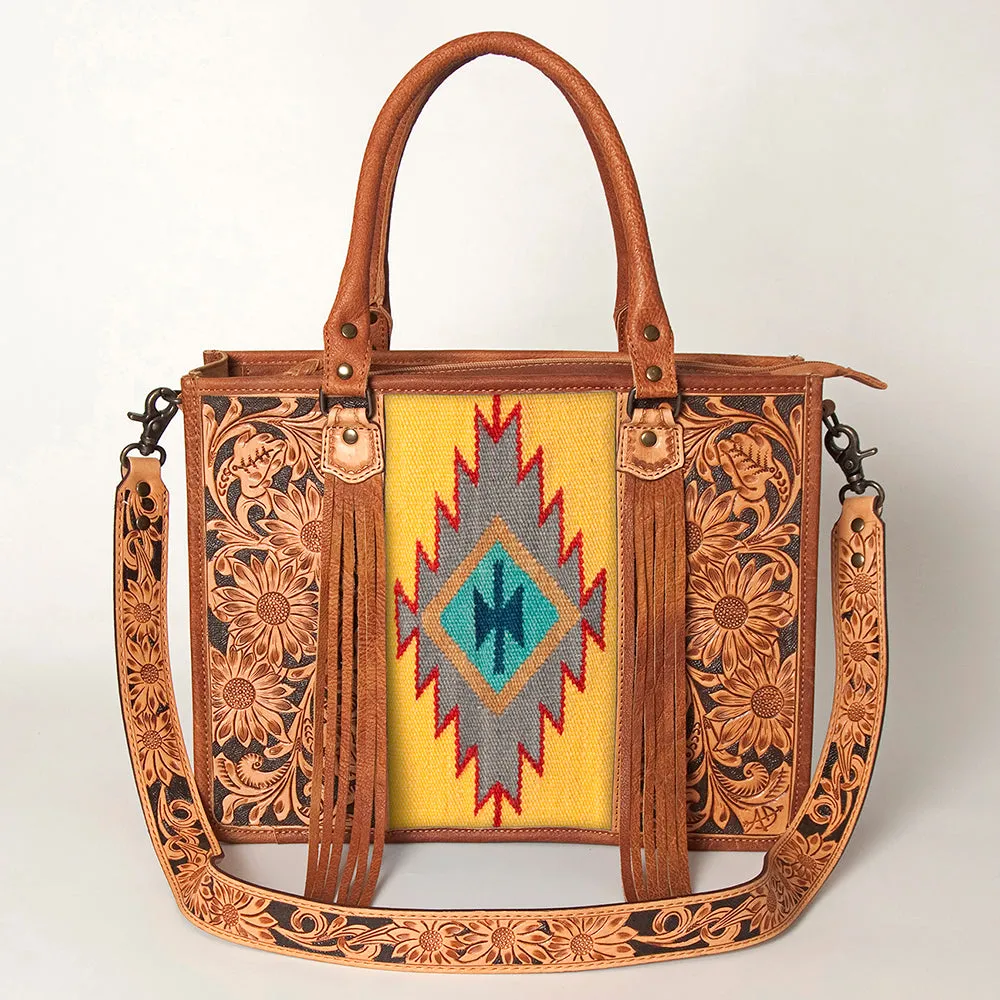 American Darling Briefcase Hand Tooled Saddle Blanket Genuine Leather women bag western handbag purse